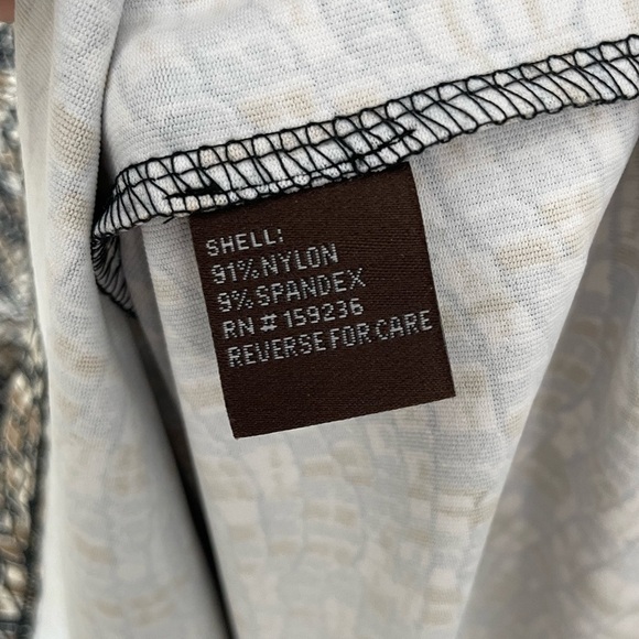 J. McLaughlin Sophia Shift Dress Charcoal Geometric Snake Print XS Catalina 18 - Picture 6 of 7